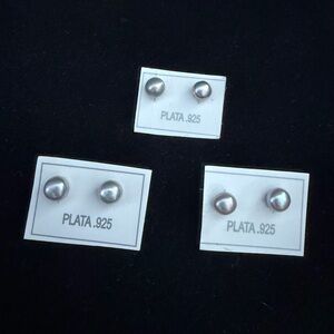 Taxco Sterling Silver pearl Stud Earrings -Plata .925 $25 each pair